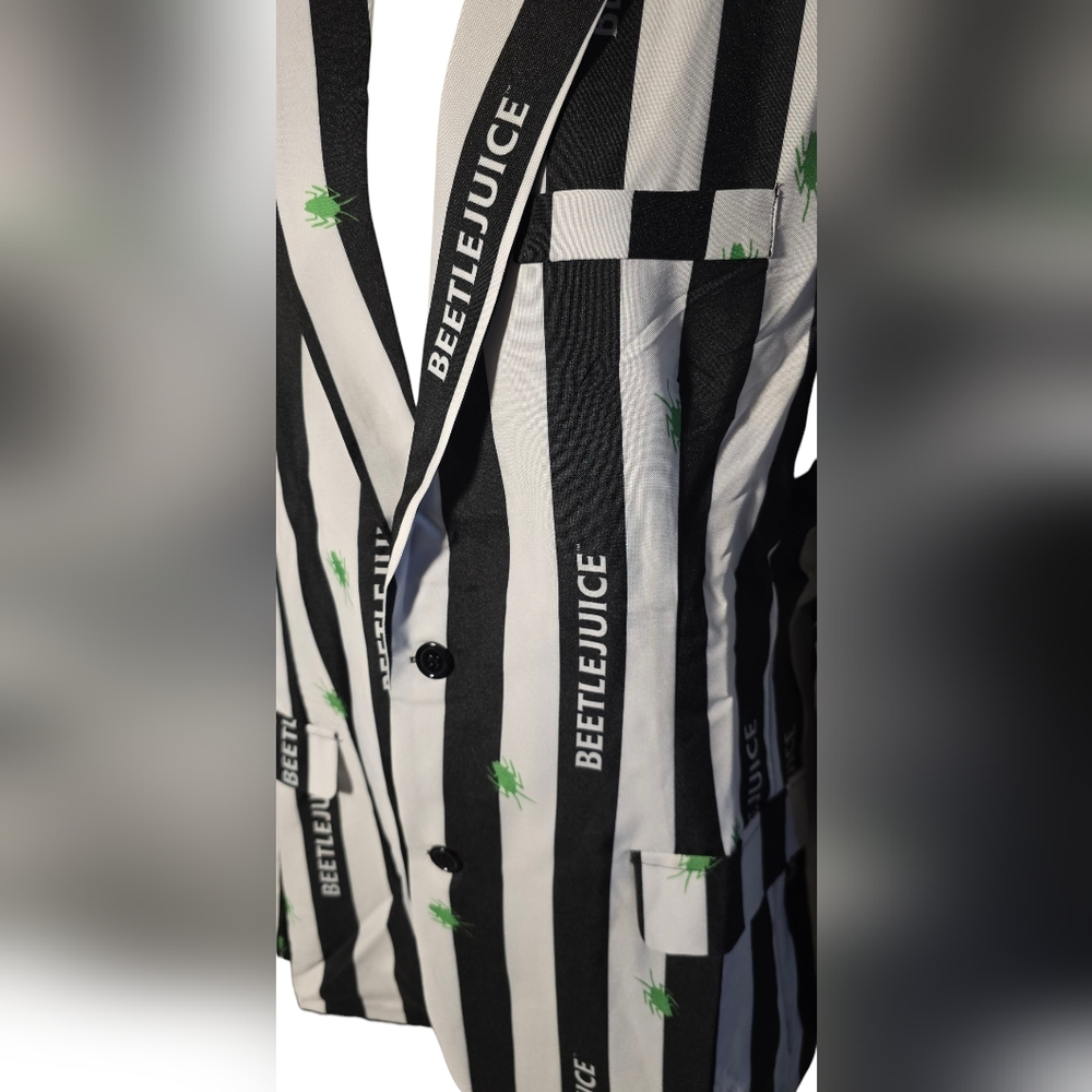 Offstream BEETLEJUICE Striped Black and White Suit Large - Picture 2 of 16